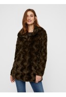 Women Jacket Vero Moda Curl Hoody Faux Fur Peat